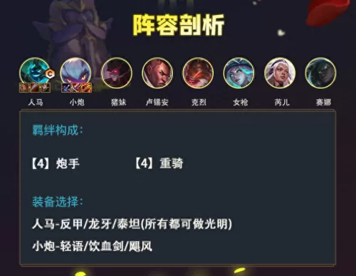 4强袭炮手云顶阵容搭配(云顶暗龙强袭炮手阵容)-第4张