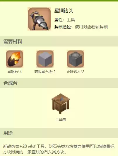 迷你世界星铜钻头图纸怎么得到　星铜钻头图纸商人在哪-第4张