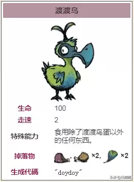 饥荒海难渡渡鸟不能吃什么　渡渡鸟饥荒-第1张