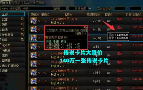dnf100级传说卡片　DNF传说卡片升级-第1张