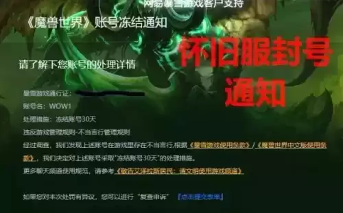 魔兽怀旧服封号严重吗　魔兽怀旧服封号30天怎么解封-第1张