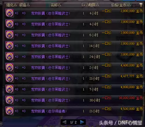 dnf2022可交易的宠物　DNF平民宠物-第1张
