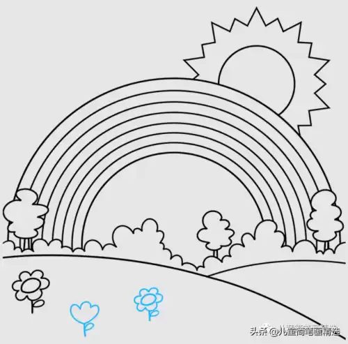 彩虹怎么画简单又好看图片　彩虹的简笔画步骤-第8张